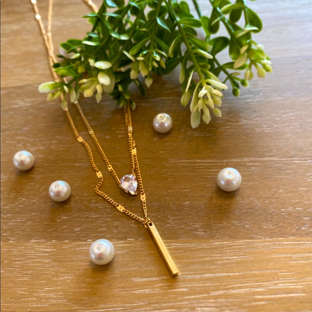 Gold balance Diamond necklace